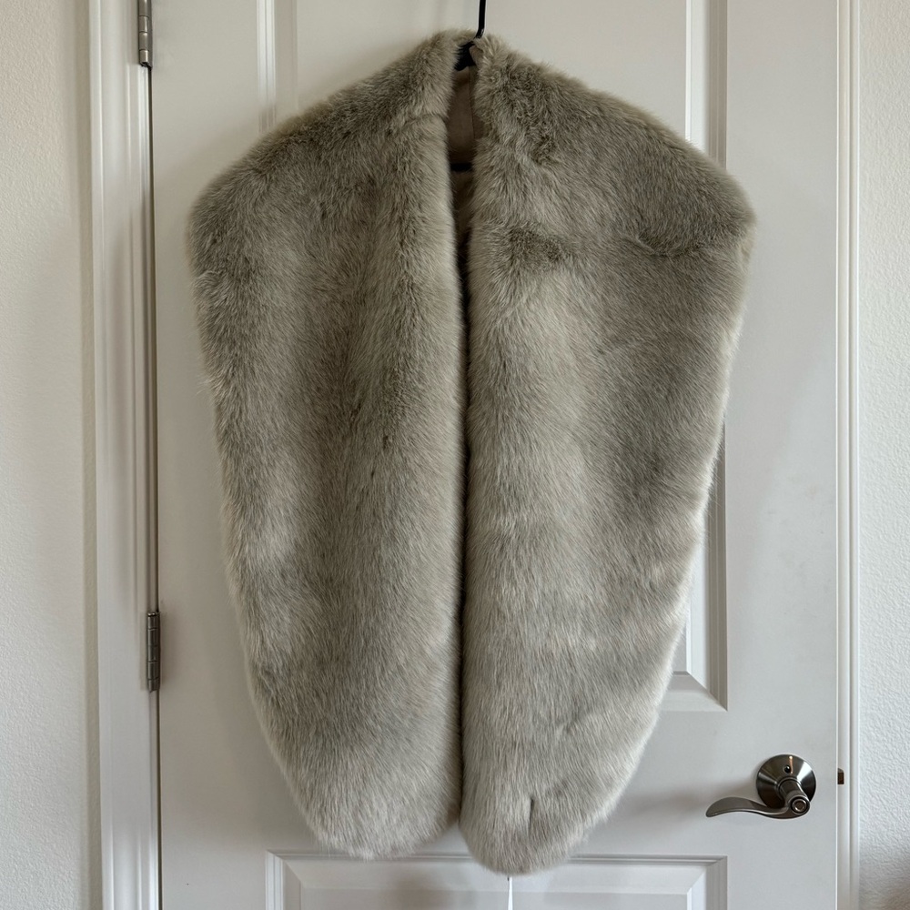 RH Restoration Hardware Faux Fur Wrap Shawl - NWT